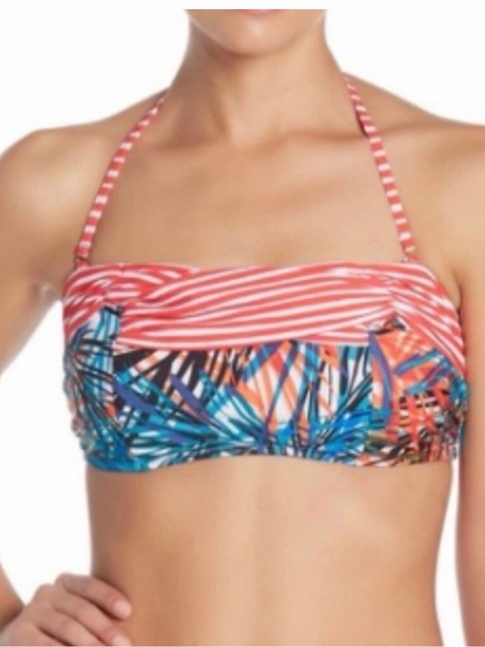NWT Nicole Miller Bandeau Multi Print Bikini Set Size 10